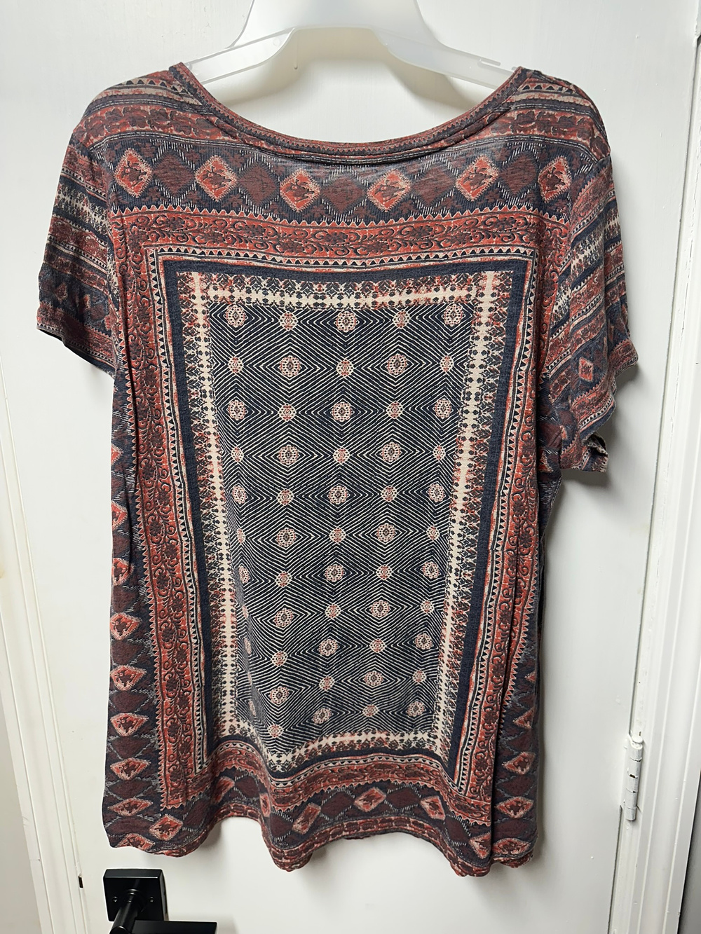 Lucky Brand | Boho Paisley Print Tunic Top | Size 1X - Picture 2 of 2